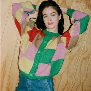 Lisa Says Gah Lauda Cardigan Disco Check NWT